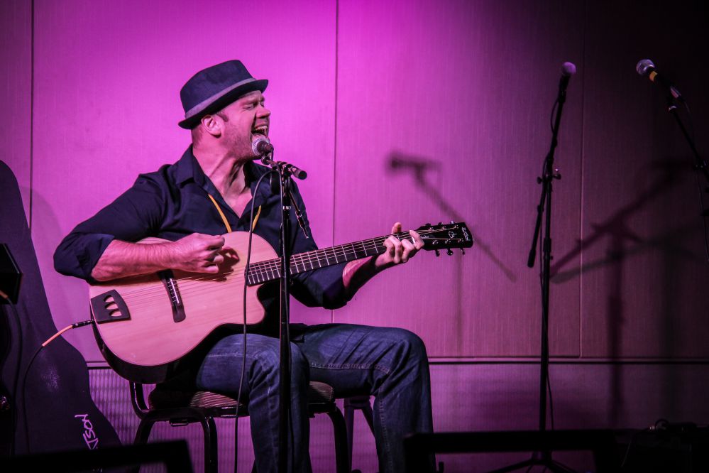 We couldn’t figure out who this member is, but he was clearly giving a great performance while trying out a guitar from Batson during one of the six open mics held during the Road Rally weekend.