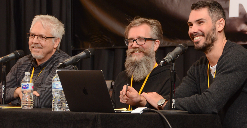 Panelists (left to right), Steve Barden, Karl Richter, and Tim Bern enjoy a funny moment during their panel at TAXI’s Road Rally last November.