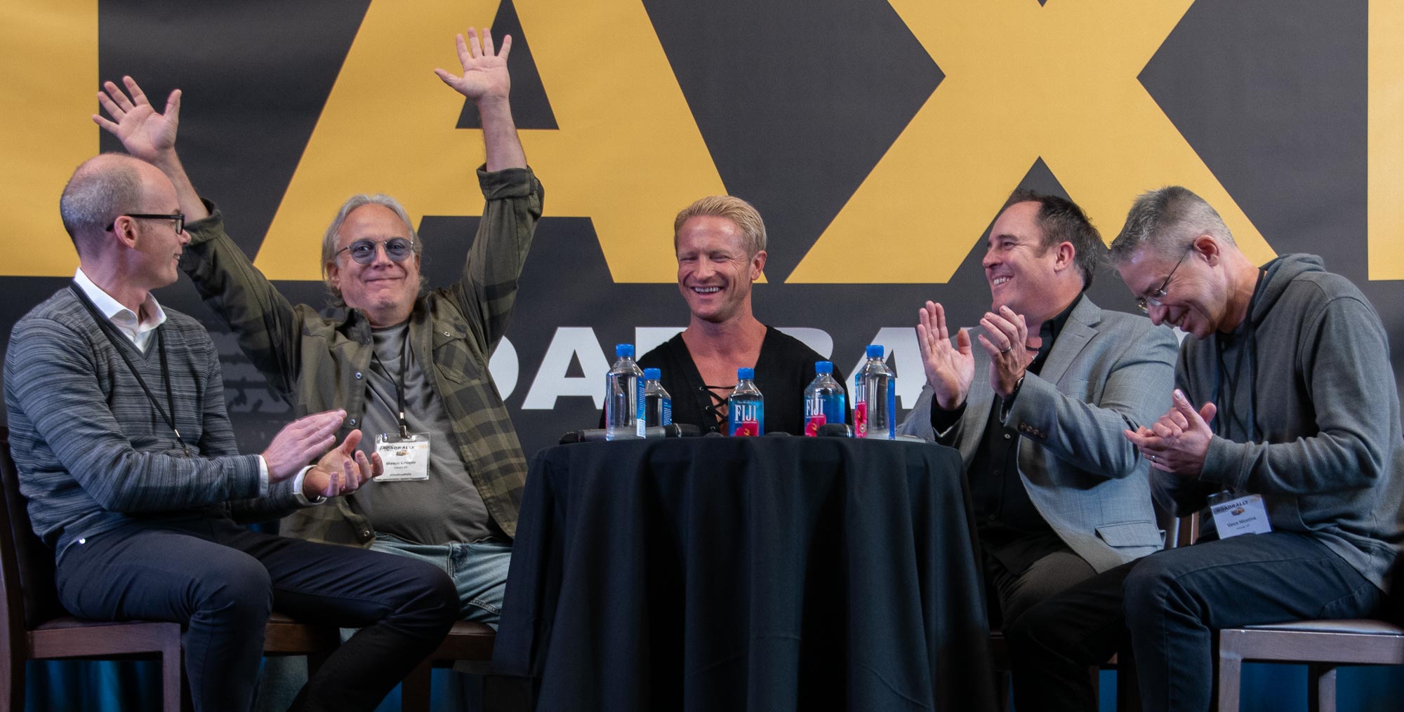 (Left to right) Pedro Costa (Music Library CEO), Mason Cooper (Music Supervisor), Matt Vander Boegh (Successful TAXI Member and Composer), Craig Pilo (TAXI’s Head Screener), and Vincent Nicotina (Successful TAXI Member and Composer) during their panel, Does it Feel Like Your Music Has Gone into a Black Hole?