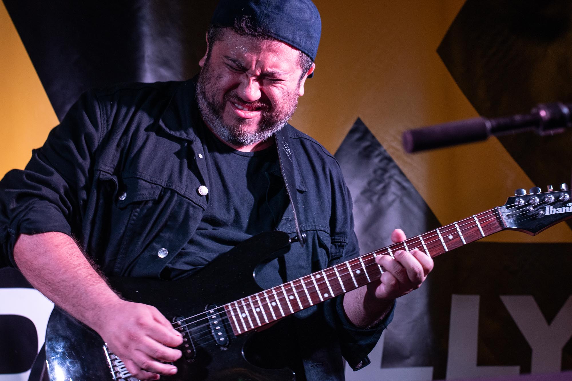 This TAXI member is feeling every note of the guitar solo he’s playing during one of the open Jam Sessions held each night at the Rally.